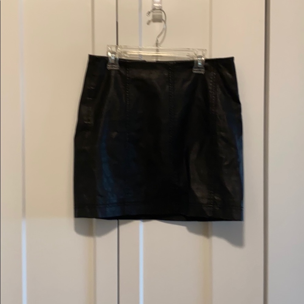 Leather mini skirt